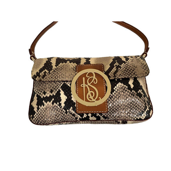 Kate Spade Vintage Leather Snakeskin Print Shoulder Mini Bag w DustBag EUC